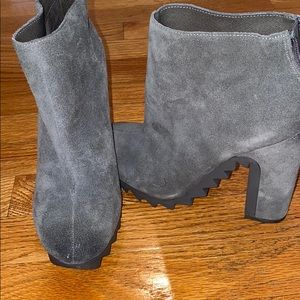 Grey suade boots
